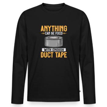 Duct Tape Panzertape Handwerker Klebeband - Männer Premium Bio Langarmshirt - Schwarz - Vorne - Nico (187cm)