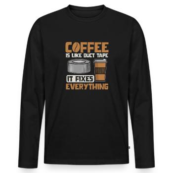 Duct Tape Panzertape Handwerker Klebeband - Männer Premium Bio Langarmshirt - Schwarz - Vorne - Nico (187cm)