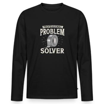 Duct Tape Panzertape Handwerker Klebeband - Männer Premium Bio Langarmshirt - Schwarz - Vorne - Nico (187cm)