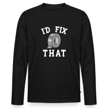 Duct Tape Panzertape Handwerker Klebeband - Männer Premium Bio Langarmshirt - Schwarz - Vorne - Nico (187cm)