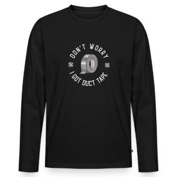 Duct Tape Panzertape Handwerker Klebeband - Männer Premium Bio Langarmshirt - Schwarz - Vorne - Nico (187cm)