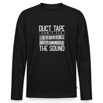 Duct Tape Panzertape Handwerker Klebeband - Männer Premium Bio Langarmshirt - Schwarz - Vorne - Nico (187cm)