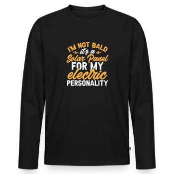 Tête chauve Calvitie Barbe Tête chauve - T-shirt manches longues Premium bio Homme - noir - Devant - Nico (187cm)