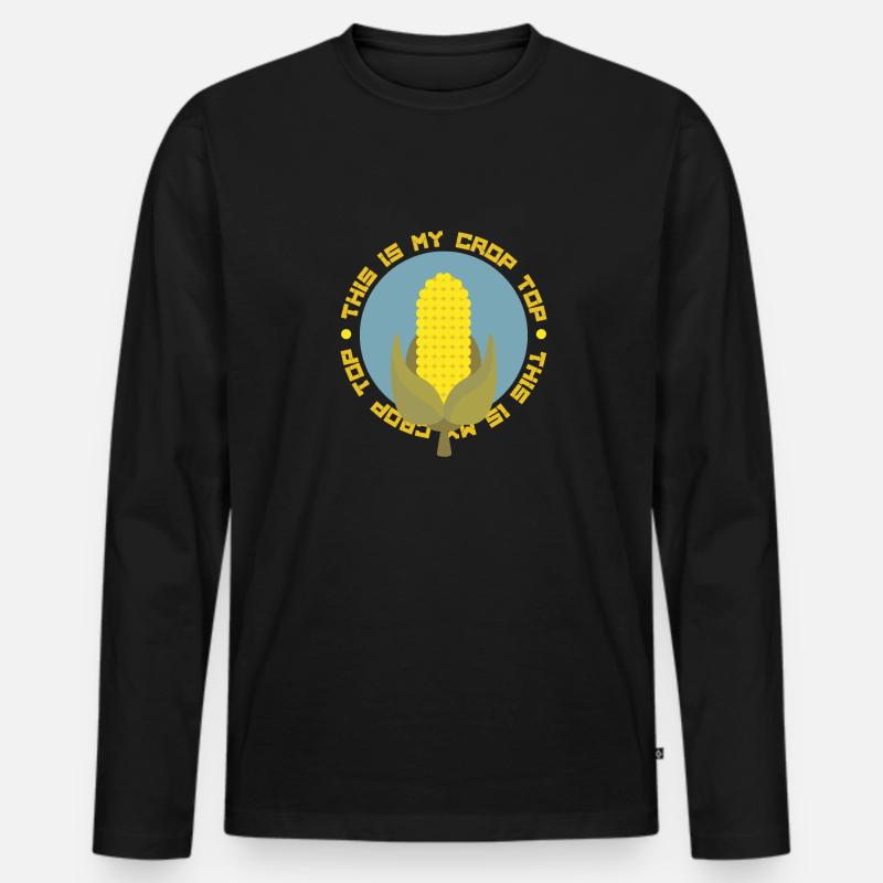 Funny Farming Quotes This Is My Crop Top Farmer - Männer Premium Bio Langarmshirt - Schwarz