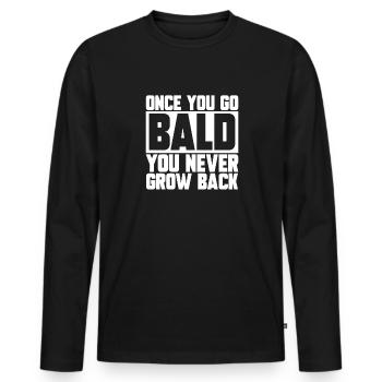Bald Head Baldness Beard Bald Head - Men's Premium Organic Long Sleeve Shirt - black - Front - Nico (187cm)
