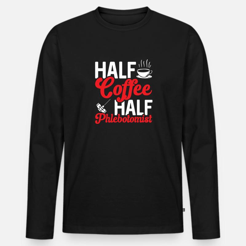 Phlebotomie Blutabnahme Blut Krankenschwester - Männer Premium Bio Langarmshirt - Schwarz