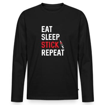 Phlebotomy Blood Draw Blood Nurse - Men's Premium Organic Long Sleeve Shirt - black - Front - Nico (187cm)