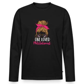 Phlebotomy Blood Draw Blood Nurse - Men's Premium Organic Long Sleeve Shirt - black - Front - Nico (187cm)