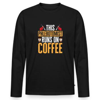 Phlebotomy Blood Draw Blood Nurse - Men's Premium Organic Long Sleeve Shirt - black - Front - Nico (187cm)