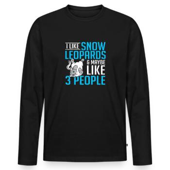 Schneeleopard - Männer Premium Bio Langarmshirt - Schwarz - Vorne - Nico (187cm)