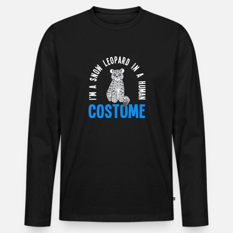 Schneeleopard - Männer Premium Bio Langarmshirt - Schwarz