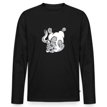 Schneeleopard - Männer Premium Bio Langarmshirt - Schwarz - Vorne - Nico (187cm)