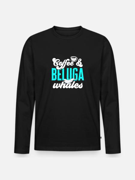 White Whale Beluga Whale - Men's Premium Organic Long Sleeve Shirt - black