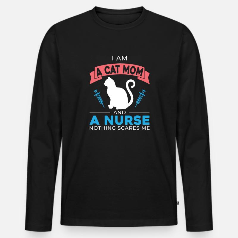Ich Bin Eine Katzenmutter - Männer Premium Bio Langarmshirt - Schwarz