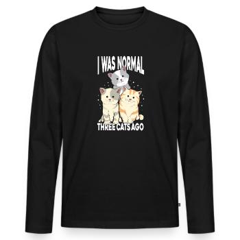 Ich War Normal - Männer Premium Bio Langarmshirt - Schwarz - Vorne - Nico (187cm)