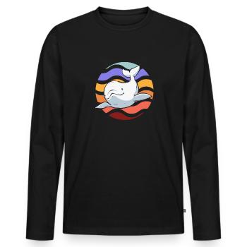 Baleine blanche Béluga - T-shirt manches longues Premium bio Homme - noir - Devant - Nico (187cm)