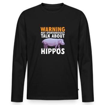 Hippopotamus Hippopotamus - Men's Premium Organic Long Sleeve Shirt - black - Front - Nico (187cm)