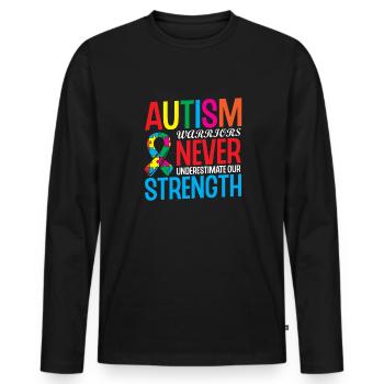 Autismus-krieger Unterschätzen Niemals Unsere - Männer Premium Bio Langarmshirt - Schwarz - Vorne - Nico (187cm)