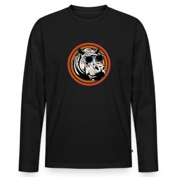 Hippopotamus Hippopotamus - Men's Premium Organic Long Sleeve Shirt - black - Front - Nico (187cm)