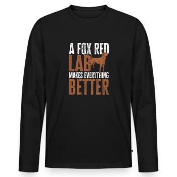 Foxred Labrador Fox Red Labrador Retriever - Men's Premium Organic Long Sleeve Shirt - black - Front - Nico (187cm)