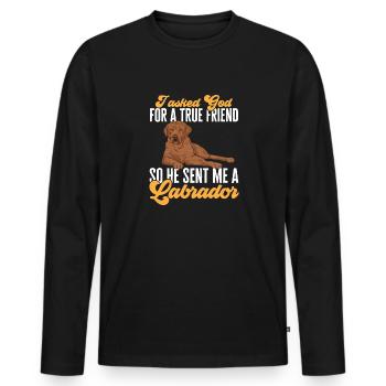 Foxred Labrador Fox Red Labrador Retriever - Men's Premium Organic Long Sleeve Shirt - black - Front - Nico (187cm)