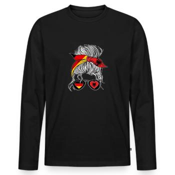 Drapeau albanais Aigle albanais Shqiponja - T-shirt manches longues Premium bio Homme - noir - Devant - Nico (187cm)