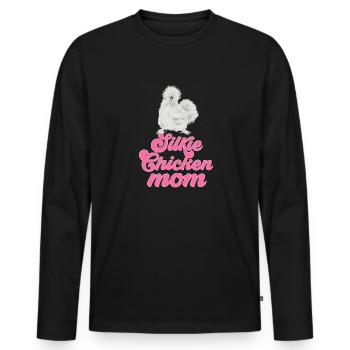 Seidenhuhn Poulet soyeux - T-shirt manches longues Premium bio Homme - noir - Devant - Nico (187cm)