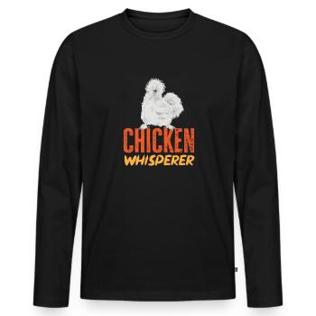 Seidenhuhn Poulet soyeux - T-shirt manches longues Premium bio Homme - noir - Devant - Nico (187cm)