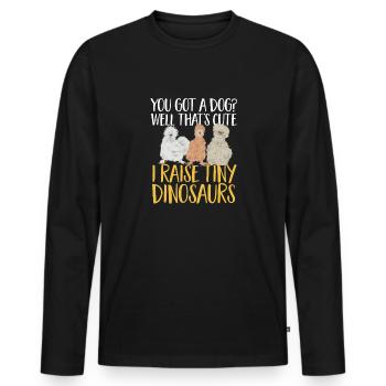 Seidenhuhn Poulet soyeux - T-shirt manches longues Premium bio Homme - noir - Devant - Nico (187cm)