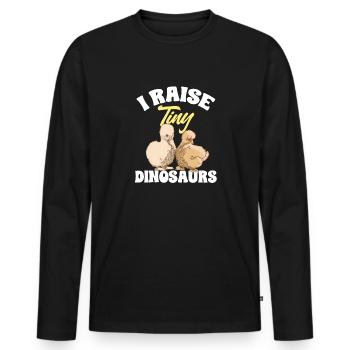 Seidenhuhn Poulet soyeux - T-shirt manches longues Premium bio Homme - noir - Devant - Nico (187cm)