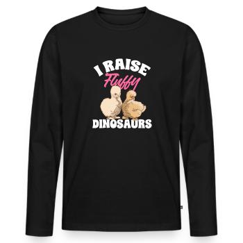Seidenhuhn Poulet soyeux - T-shirt manches longues Premium bio Homme - noir - Devant - Nico (187cm)