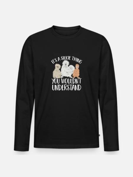 Seidenhuhn Silkie Chicken - Men's Premium Organic Long Sleeve Shirt - black