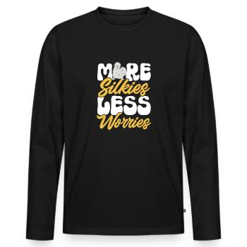 Seidenhuhn Poulet soyeux - T-shirt manches longues Premium bio Homme - noir - Devant - Nico (187cm)