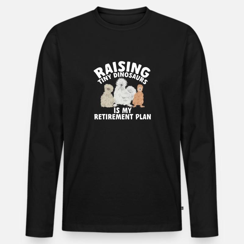 Seidenhuhn Silkie Chicken - Männer Premium Bio Langarmshirt - Schwarz