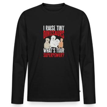 Seidenhuhn Poulet soyeux - T-shirt manches longues Premium bio Homme - noir - Devant - Nico (187cm)