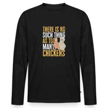 Seidenhuhn Poulet soyeux - T-shirt manches longues Premium bio Homme - noir - Devant - Nico (187cm)