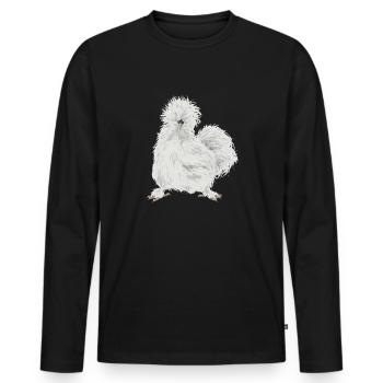 Seidenhuhn Poulet soyeux - T-shirt manches longues Premium bio Homme - noir - Devant - Nico (187cm)