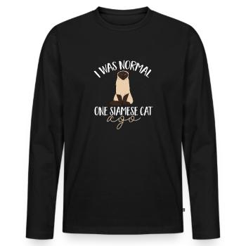 Siamkatze - Männer Premium Bio Langarmshirt - Schwarz - Vorne - Nico (187cm)