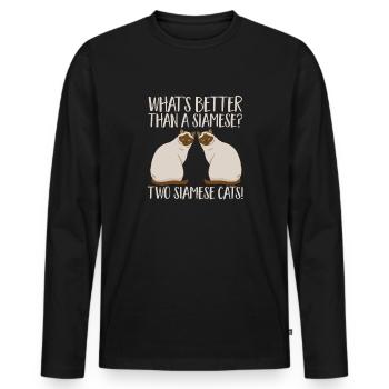 Siamkatze - Männer Premium Bio Langarmshirt - Schwarz - Vorne - Nico (187cm)