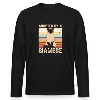 Siamois - T-shirt manches longues Premium bio Homme - noir - Devant - Nico (187cm)