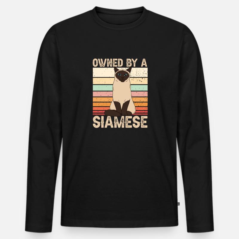 Siamkatze - Männer Premium Bio Langarmshirt - Schwarz