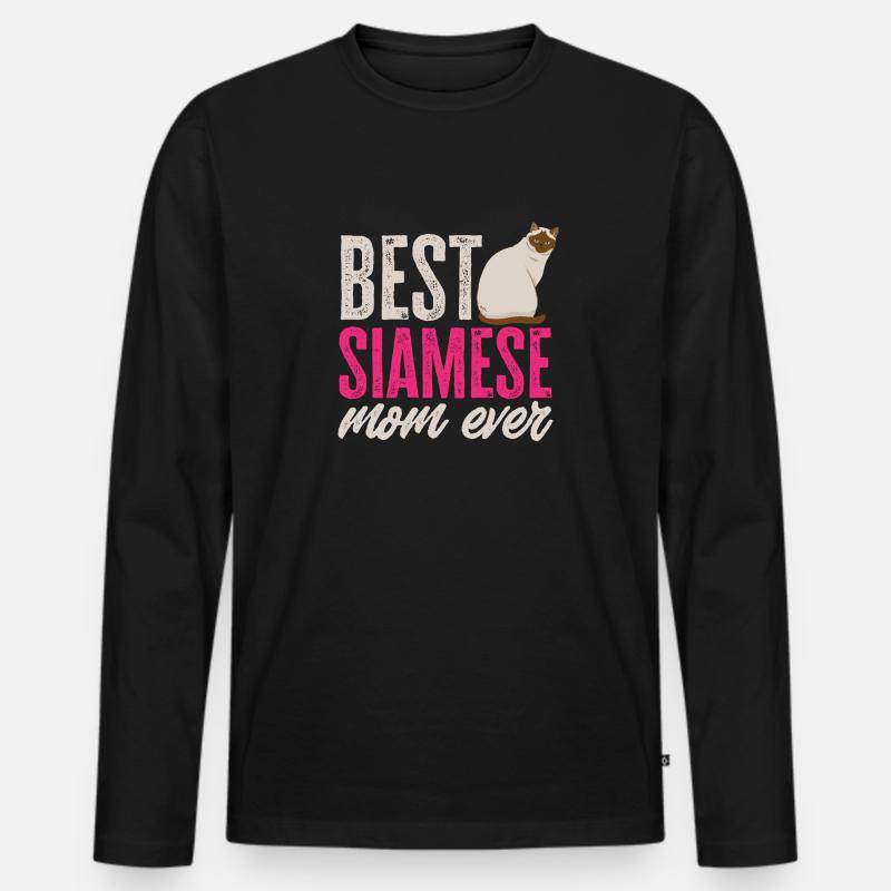 Siamkatze - Männer Premium Bio Langarmshirt - Schwarz