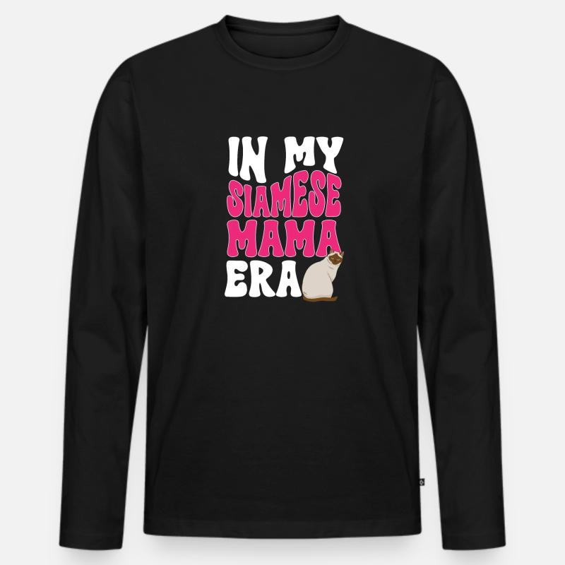 Siamkatze - Männer Premium Bio Langarmshirt - Schwarz