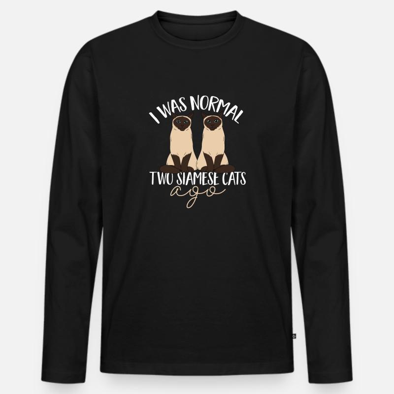 Siamkatze - Männer Premium Bio Langarmshirt - Schwarz