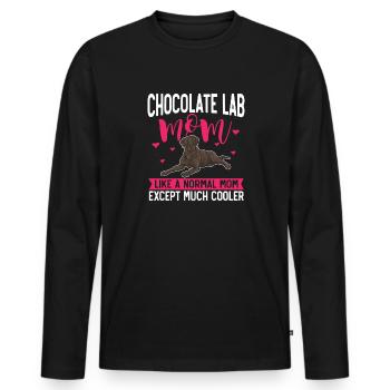 Chocolate Labrador Retriever Hund - Männer Premium Bio Langarmshirt - Schwarz - Vorne - Nico (187cm)