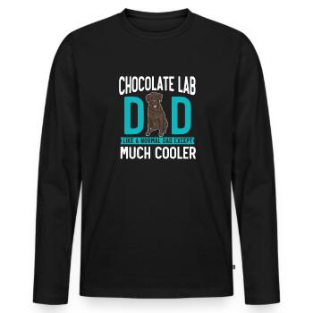 Chocolate Labrador Retriever Hund - Männer Premium Bio Langarmshirt - Schwarz - Vorne - Nico (187cm)