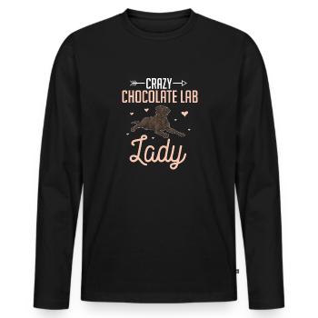 Chocolate Labrador Retriever Hund - Männer Premium Bio Langarmshirt - Schwarz - Vorne - Nico (187cm)