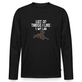 Chocolate Labrador Retriever Hund - Männer Premium Bio Langarmshirt - Schwarz - Vorne - Nico (187cm)