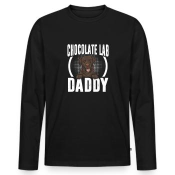 Chocolate Labrador Retriever Hund - Männer Premium Bio Langarmshirt - Schwarz - Vorne - Nico (187cm)
