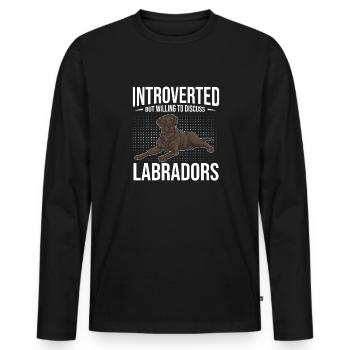 Chocolate Labrador Retriever Hund - Männer Premium Bio Langarmshirt - Schwarz - Vorne - Nico (187cm)